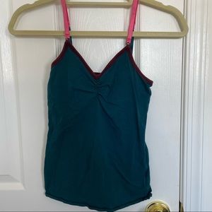 Aerie Girly Tank Camisole Workout Tank Top Dark Green